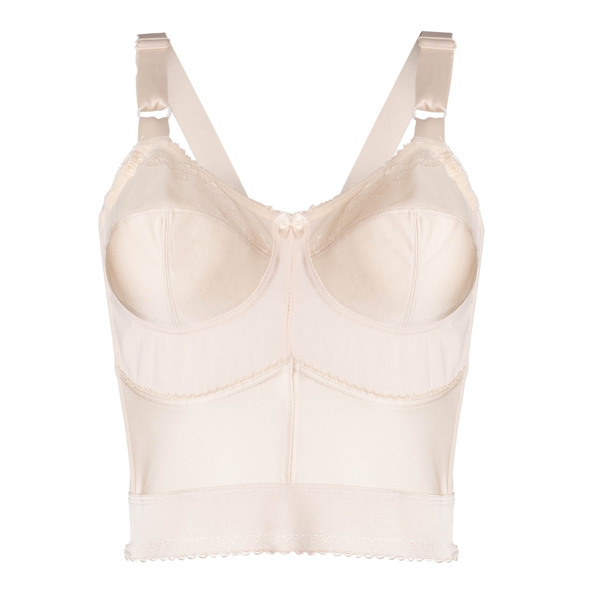 Style 7808 | Embroidered Soft Cup Long Line Bra - Fawn