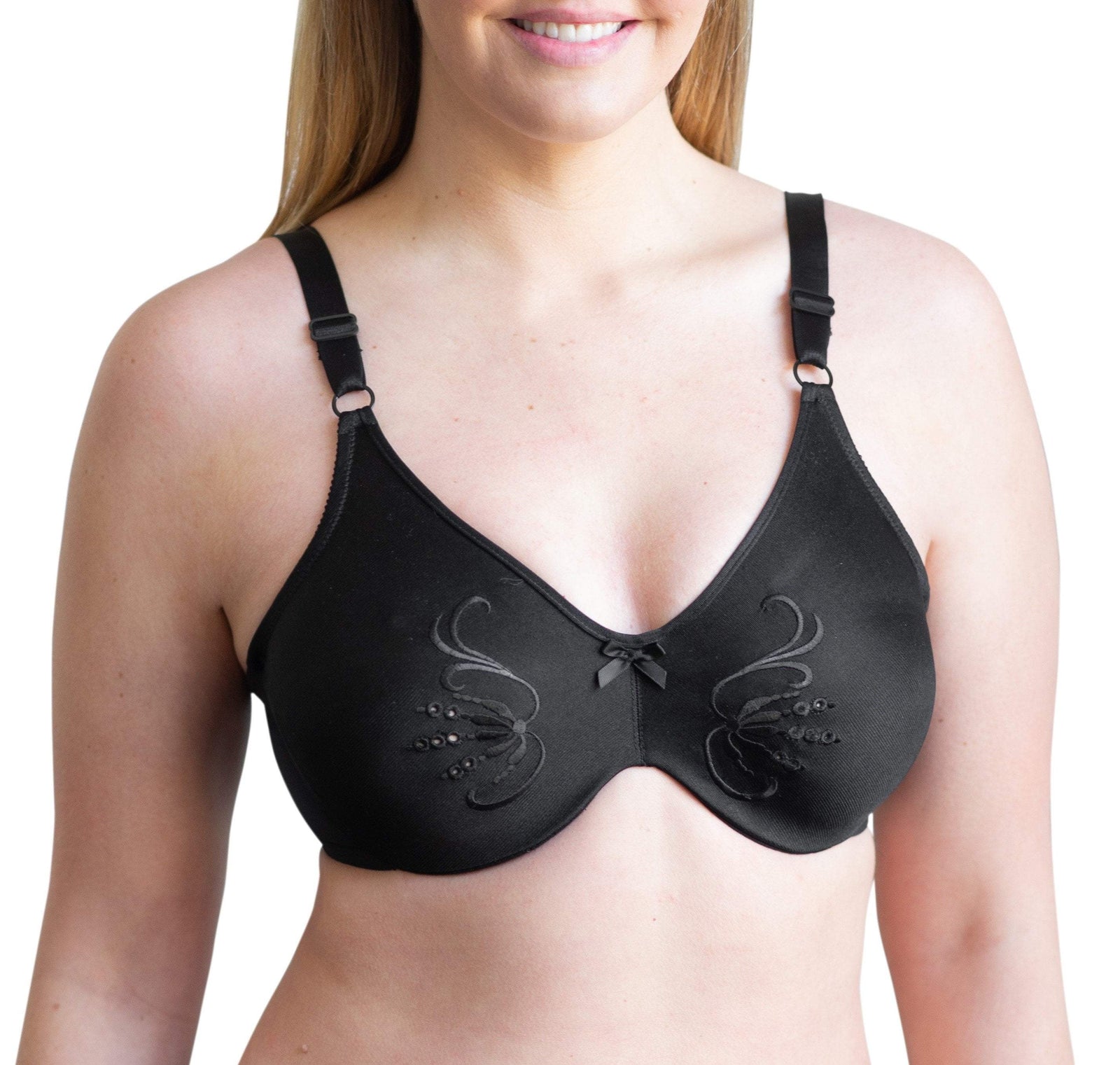 Style 7117 | Full Figure Seamless Underwire Minimizer Bra - Black