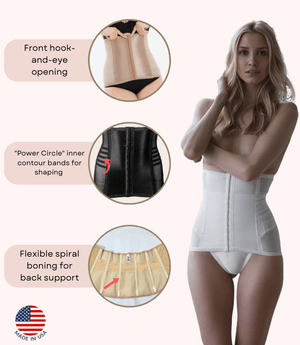 Style 821 | Shapette Powermesh Satin Panel Waist Cincher