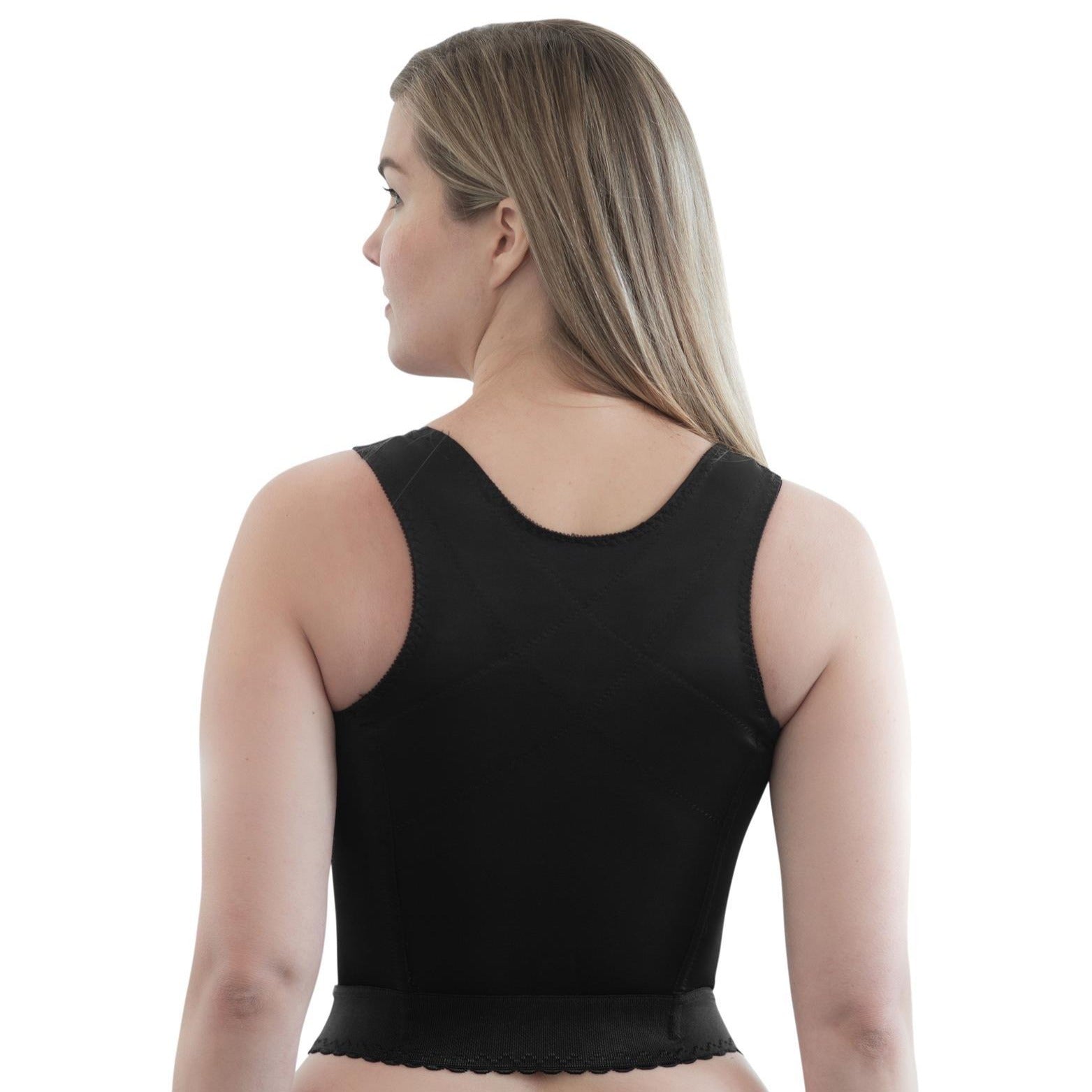 Style 9603 | Front Closure Back Support Long Line Bra - Black