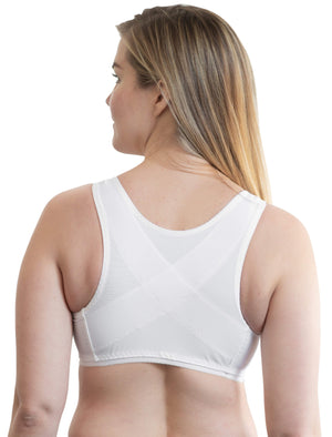 Style 9605 | Front Closure Back Support Bandeau Bra - White