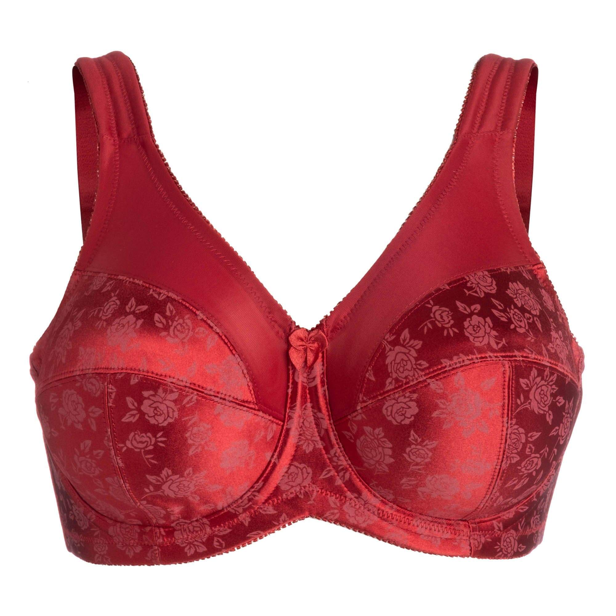 Cortland Intimates Style 7101 - Brand Printed Full Figure Support Underwire Bra - Red